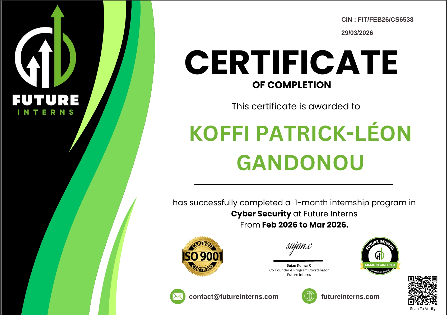 Future Interns Cyber Security Certificate